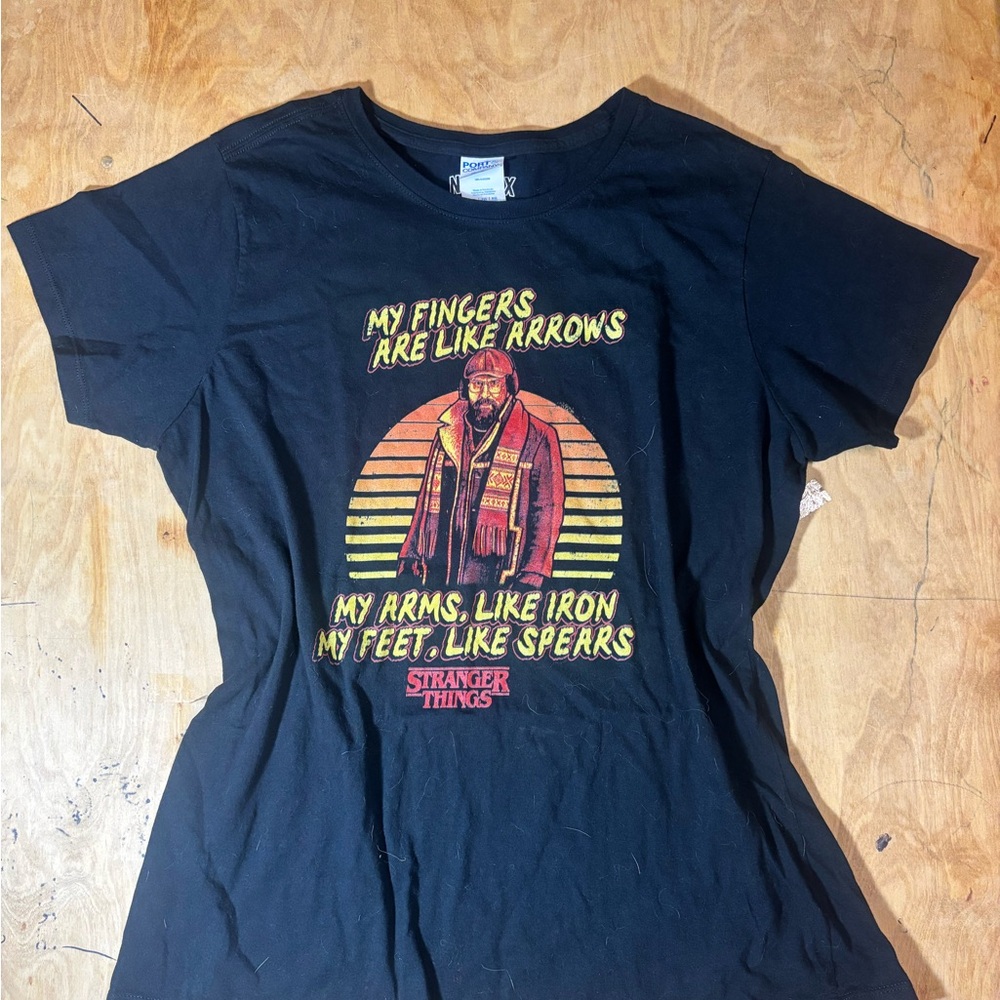 Port Authority Black Tee with Graphic Print